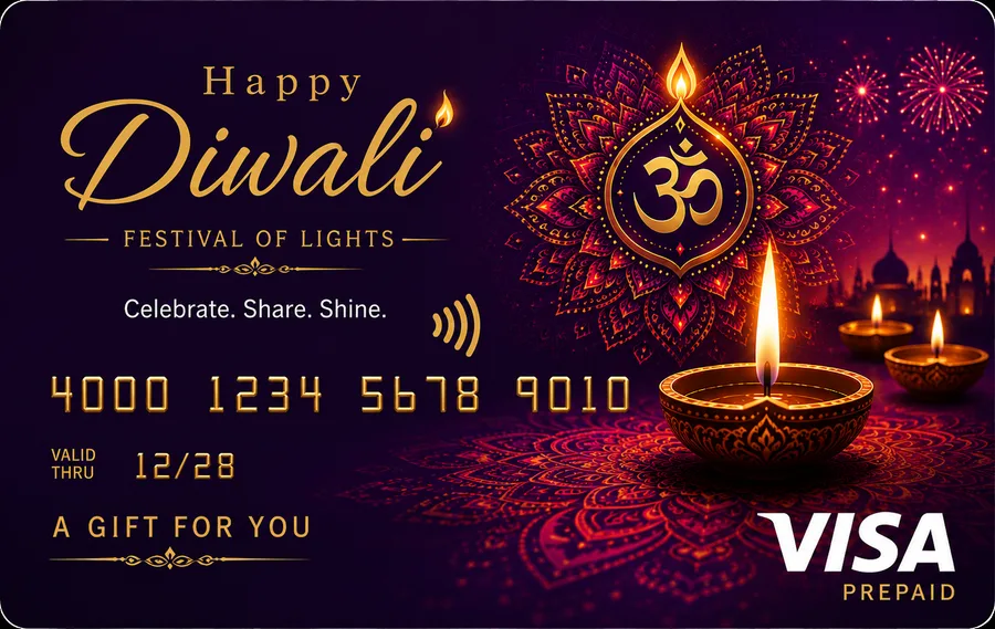 Diwali festival prepaid Visa card