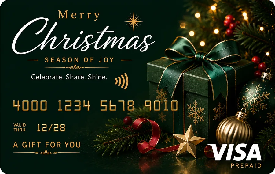 Christmas festival prepaid Visa card